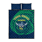 Personalized Canberra Raiders Quilt Bed Set Polynesian Tribal Chest and Sleeve Tattoo
