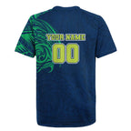 Personalized Canberra Raiders Rugby Jersey Polynesian Tribal Chest and Sleeve Tattoo