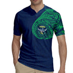 Personalized Canberra Raiders Rugby Jersey Polynesian Tribal Chest and Sleeve Tattoo