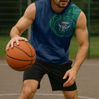 Personalized Canberra Raiders Sleeveless Hoodie Polynesian Tribal Chest and Sleeve Tattoo