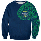 Personalized Canberra Raiders Sweatshirt Polynesian Tribal Chest and Sleeve Tattoo
