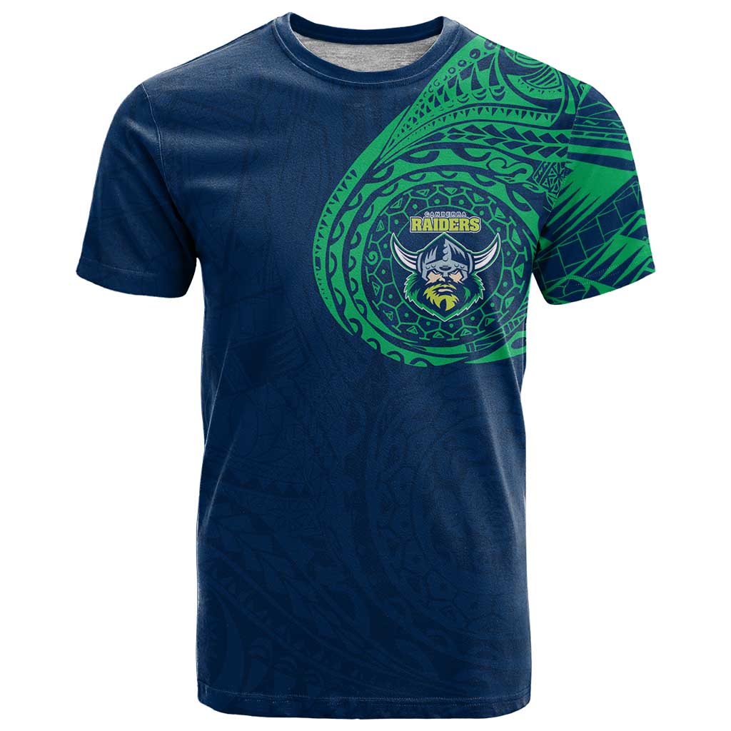 Personalized Canberra Raiders T Shirt Polynesian Tribal Chest and Sleeve Tattoo