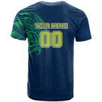 Personalized Canberra Raiders T Shirt Polynesian Tribal Chest and Sleeve Tattoo