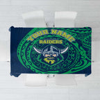 Personalized Canberra Raiders Tablecloth Polynesian Tribal Chest and Sleeve Tattoo