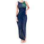 Personalized Canberra Raiders Tank Maxi Dress Polynesian Tribal Chest and Sleeve Tattoo