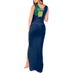Personalized Canberra Raiders Tank Maxi Dress Polynesian Tribal Chest and Sleeve Tattoo