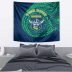Personalized Canberra Raiders Tapestry Polynesian Tribal Chest and Sleeve Tattoo