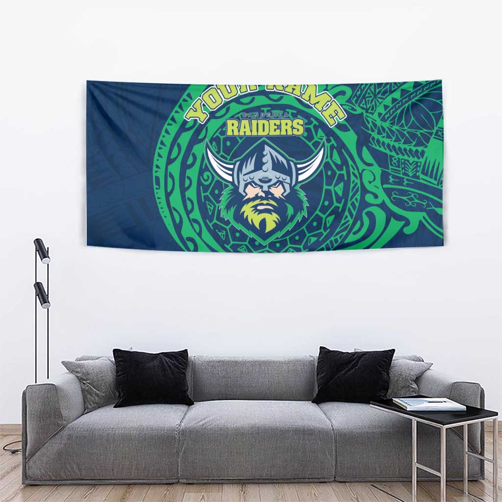 Personalized Canberra Raiders Tapestry Polynesian Tribal Chest and Sleeve Tattoo