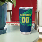 Personalized Canberra Raiders Tumbler Cup Polynesian Tribal Chest and Sleeve Tattoo