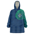Personalized Canberra Raiders Wearable Blanket Hoodie Polynesian Tribal Chest and Sleeve Tattoo