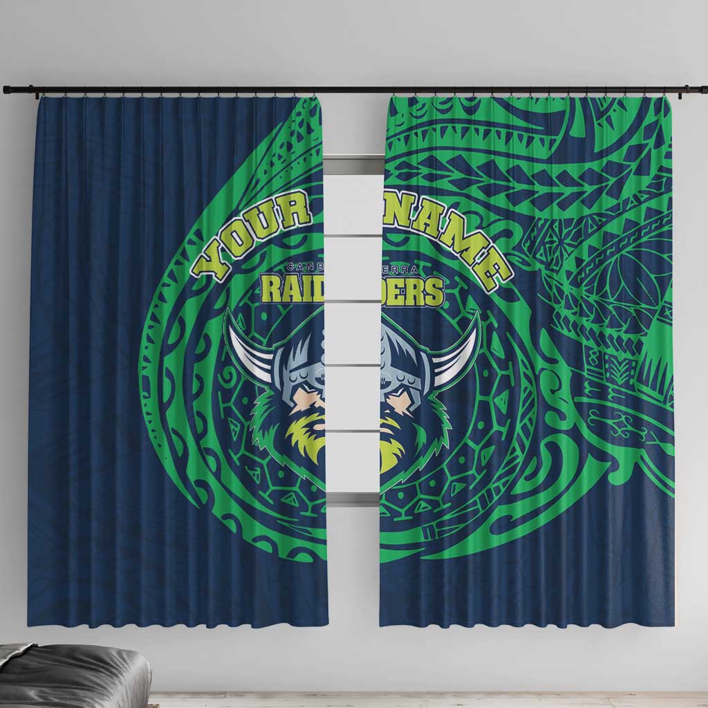 Personalized Canberra Raiders Window Curtain Polynesian Tribal Chest and Sleeve Tattoo