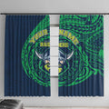 Personalized Canberra Raiders Window Curtain Polynesian Tribal Chest and Sleeve Tattoo