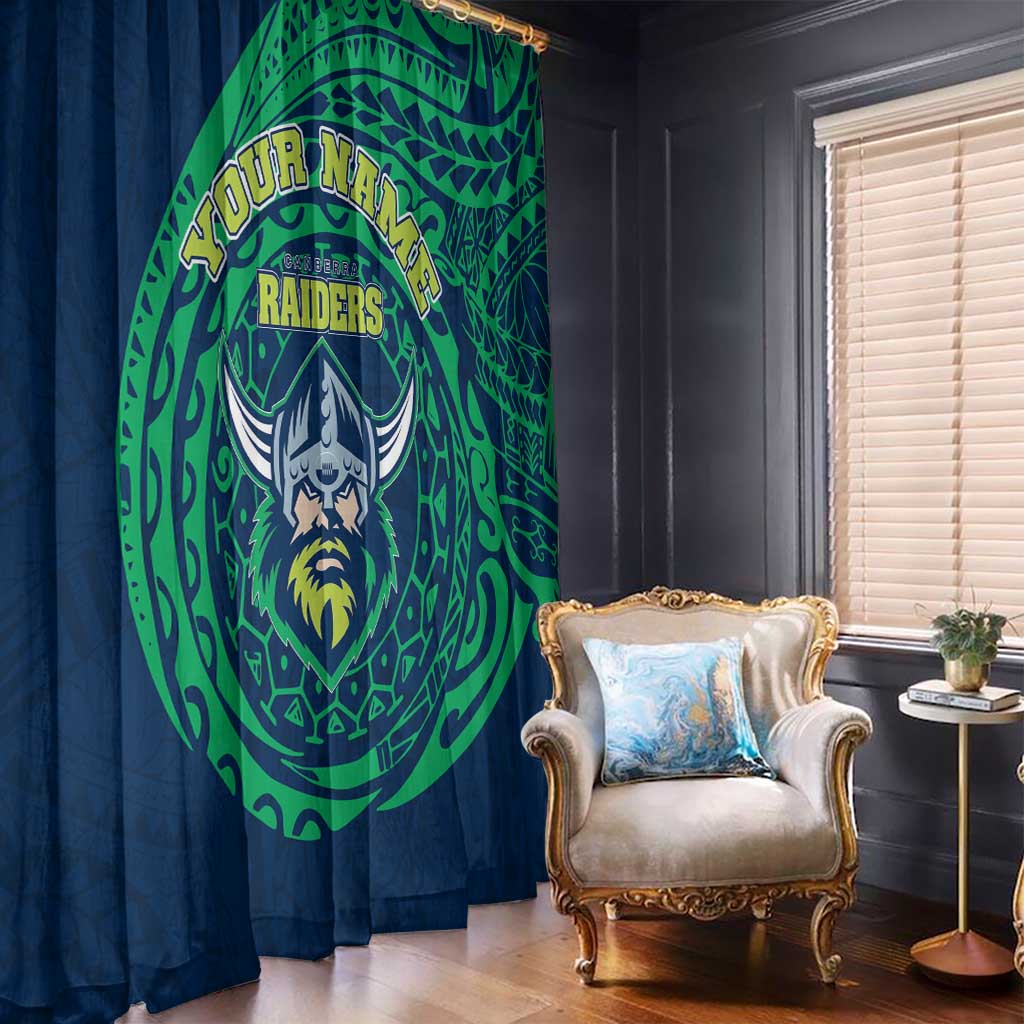 Personalized Canberra Raiders Window Curtain Polynesian Tribal Chest and Sleeve Tattoo