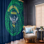 Personalized Canberra Raiders Window Curtain Polynesian Tribal Chest and Sleeve Tattoo