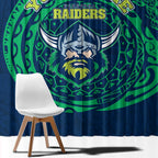 Personalized Canberra Raiders Window Curtain Polynesian Tribal Chest and Sleeve Tattoo