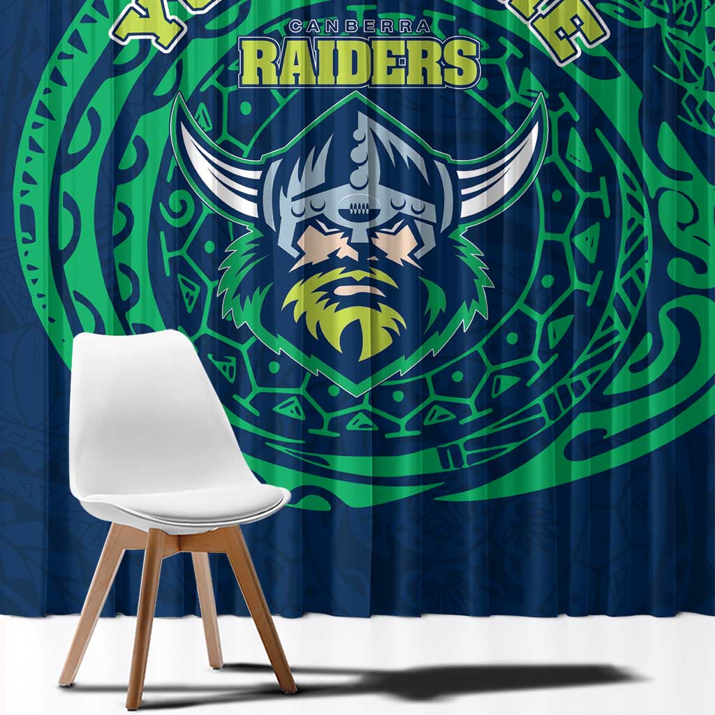 Personalized Canberra Raiders Window Curtain Polynesian Tribal Chest and Sleeve Tattoo