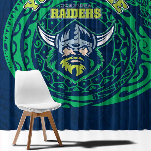 Personalized Canberra Raiders Window Curtain Polynesian Tribal Chest and Sleeve Tattoo