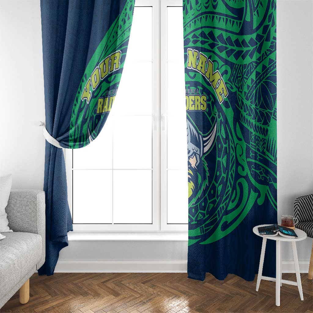 Personalized Canberra Raiders Window Curtain Polynesian Tribal Chest and Sleeve Tattoo