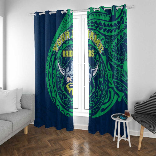 Personalized Canberra Raiders Window Curtain Polynesian Tribal Chest and Sleeve Tattoo