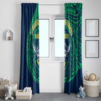 Personalized Canberra Raiders Window Curtain Polynesian Tribal Chest and Sleeve Tattoo