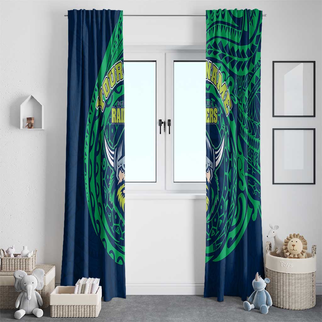 Personalized Canberra Raiders Window Curtain Polynesian Tribal Chest and Sleeve Tattoo