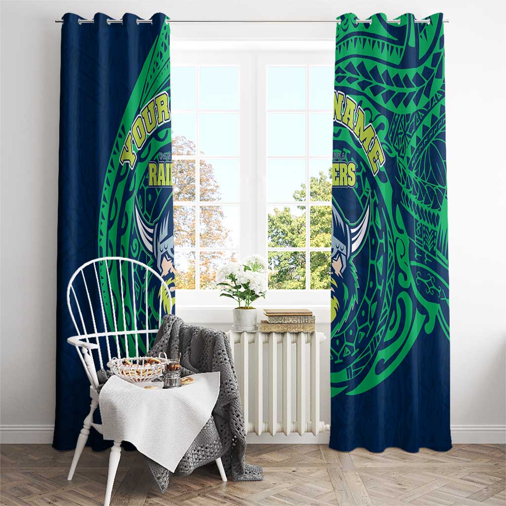 Personalized Canberra Raiders Window Curtain Polynesian Tribal Chest and Sleeve Tattoo