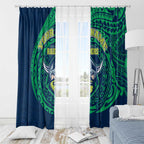 Personalized Canberra Raiders Window Curtain Polynesian Tribal Chest and Sleeve Tattoo