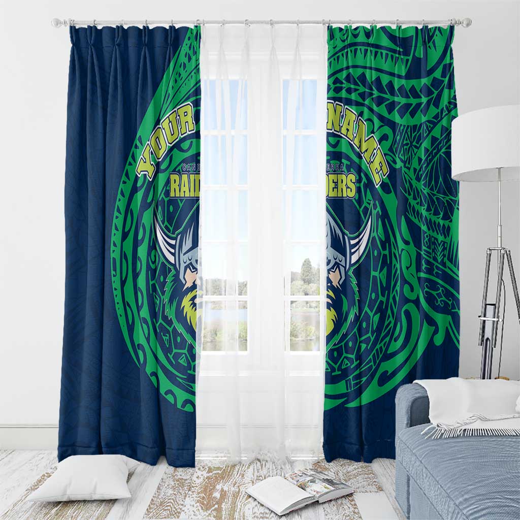 Personalized Canberra Raiders Window Curtain Polynesian Tribal Chest and Sleeve Tattoo