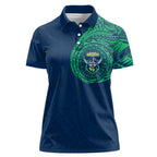 Personalized Canberra Raiders Women Polo Shirt Polynesian Tribal Chest and Sleeve Tattoo