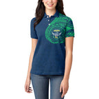 Personalized Canberra Raiders Women Polo Shirt Polynesian Tribal Chest and Sleeve Tattoo