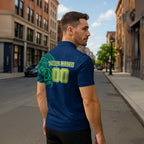 Personalized Canberra Raiders Zipper Polo Shirt Polynesian Tribal Chest and Sleeve Tattoo