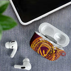 Personalized Brisbane Broncos AirPods Case Polynesian Tribal Chest and Sleeve Tattoo