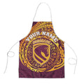 Personalized Brisbane Broncos Apron Polynesian Tribal Chest and Sleeve Tattoo