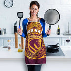 Personalized Brisbane Broncos Apron Polynesian Tribal Chest and Sleeve Tattoo