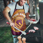 Personalized Brisbane Broncos Apron Polynesian Tribal Chest and Sleeve Tattoo