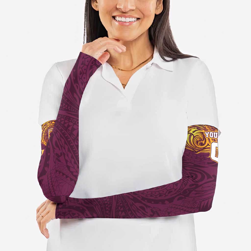 Personalized Brisbane Broncos Arm Sleeves Polynesian Tribal Chest and Sleeve Tattoo