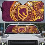 Personalized Brisbane Broncos Auto Sun Shade Polynesian Tribal Chest and Sleeve Tattoo