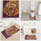 Personalized Brisbane Broncos Bathroom Set Polynesian Tribal Chest and Sleeve Tattoo