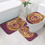 Personalized Brisbane Broncos Bathroom Set Polynesian Tribal Chest and Sleeve Tattoo