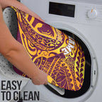 Personalized Brisbane Broncos Bathroom Set Polynesian Tribal Chest and Sleeve Tattoo
