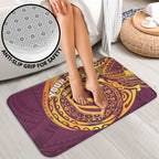 Personalized Brisbane Broncos Bathroom Set Polynesian Tribal Chest and Sleeve Tattoo