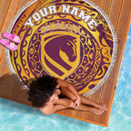 Personalized Brisbane Broncos Beach Blanket Polynesian Tribal Chest and Sleeve Tattoo