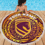 Personalized Brisbane Broncos Beach Blanket Polynesian Tribal Chest and Sleeve Tattoo