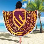 Personalized Brisbane Broncos Beach Blanket Polynesian Tribal Chest and Sleeve Tattoo