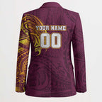 Personalized Brisbane Broncos Blazer Polynesian Tribal Chest and Sleeve Tattoo