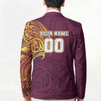 Personalized Brisbane Broncos Blazer Polynesian Tribal Chest and Sleeve Tattoo