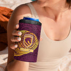 Personalized Brisbane Broncos 4 in 1 Can Cooler Tumbler Polynesian Tribal Chest and Sleeve Tattoo