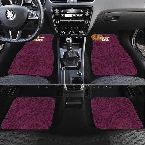 Personalized Brisbane Broncos Car Mats Polynesian Tribal Chest and Sleeve Tattoo