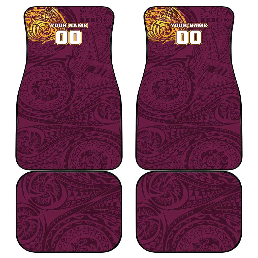 Personalized Brisbane Broncos Car Mats Polynesian Tribal Chest and Sleeve Tattoo
