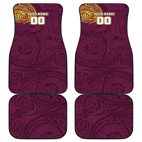 Personalized Brisbane Broncos Car Mats Polynesian Tribal Chest and Sleeve Tattoo